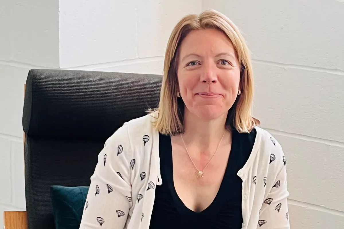 Dr Rebecca Hiscutt PhD, RD in the clinic at The Beacon Hub, Portishead